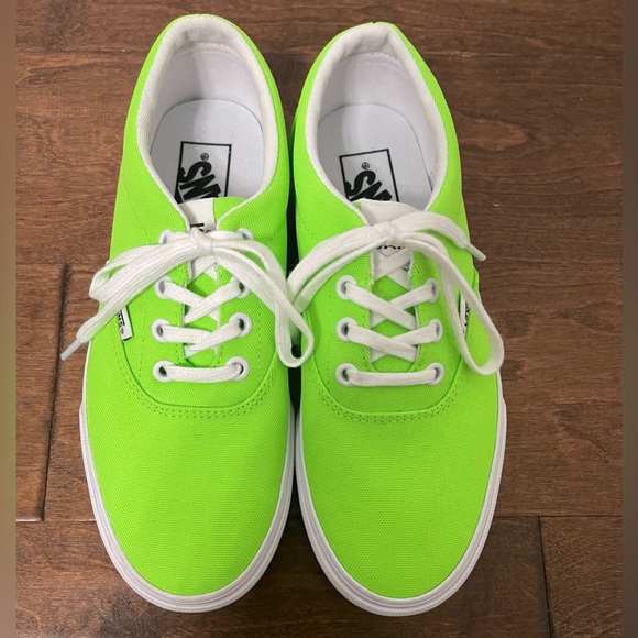 NWOB Vans Neon Lime Green Sneakers Size 6 - Picture 2 of 9
